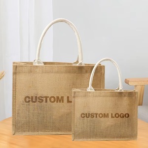 Kunshan Krell Pack Burlap <strong>Tote</strong> <strong>Bags</strong> <strong>Jute</strong> Beach <strong>Bags</strong> with Handles Colorful Custom Burlap <strong>Bags</strong> with Matching Pouch - Product Image 3