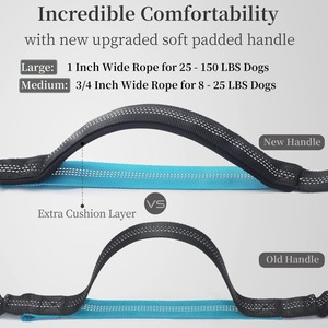 Correa de Nailon para <span class=keywords><strong>Perros</strong></span> <span class=keywords><strong>con</strong></span> Doble Asa Acolchada, Resistente y Manos Libres, para Pasear, Trotar y Correr - Product Image 4