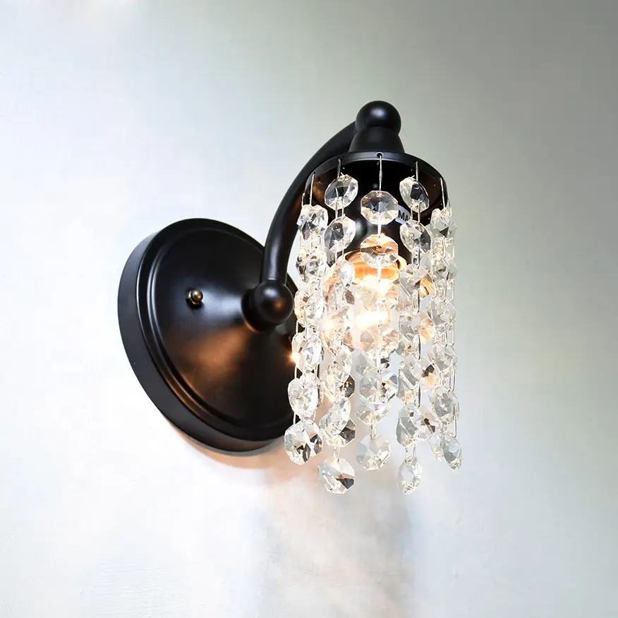 1-조명 ndoor 조명 허영 램프 비품 블랙 크리스탈 욕실 벽 조명