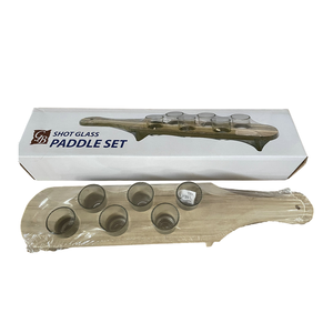 <span class=keywords><strong>Jeu</strong></span> de fête portable Porte-gobelets à <span class=keywords><strong>alcool</strong></span> 6 gobelets en verre <span class=keywords><strong>Jeu</strong></span> de boisson - Product Image 2