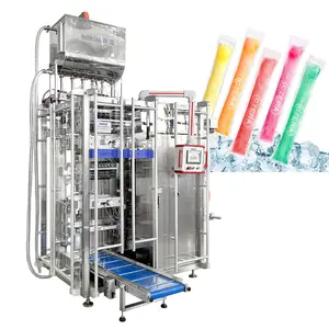 Automatic 6 Lane Liquid Sachet Juice Ice Pop Packaging Machine Multilane 4 Side Sealing Sachet Pop Ice Filling Packing Machine