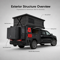 Camioneta camper RV personalizada de fábrica con baño independiente, compatible con Ford F150 para viajes de camping al aire libre y todoterreno.