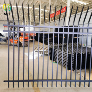 ホームガーデン装飾黒色粉体塗装固体6フィート8フィート金属フェンス錬鉄ピケットパネル - Product Image 1