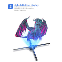 L'affichage holographique 3d de Z3 65cm a mené le ventilateur d'hologramme de la publicité