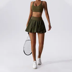 Roadsunshine Quick Dry Casual Pleated Tennis Skirt Pants Sport Gym Skirt