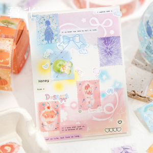 2 M/rollo que representa la colección de belleza, sello de lámina, cinta adhesiva, dibujo de lápiz de color, <span class=keywords><strong>pegatinas</strong></span> de sello en caja - Product Image 2