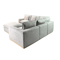 Sofá Modular de 6 Piezas con Base de Madera y Relleno de Plumas
