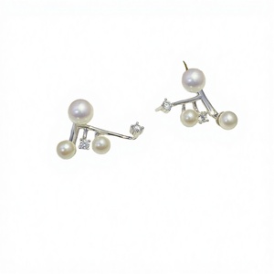 Pendientes de Perlas de Agua Dulce de 4-7 mm, Plata de Ley, Chapados en Oro de 18 Quilates, Accesorios para Pendientes, Joyería - Product Image 3
