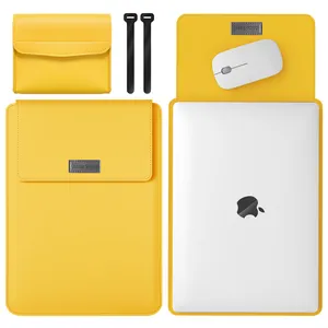 방수 노트북 소매 여성 사용자 정의 로고 노트북 소매 가죽 15.6 inchmacbook 공기 m2 m1 가방
