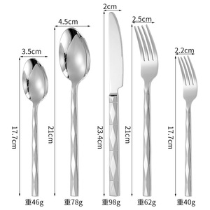 Diamond Stainless Steel Cutlery <b>Set</b> 24 <b>Pc</b> Premium Hotel Western Steak Knife Fork Spoon Dinnerware <b>Set</b> - Product Image 5