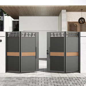 Porte de garage sectionnelle électrique à double ouverture en alliage d'aluminium moderne pour villa/cour - Product Image 2