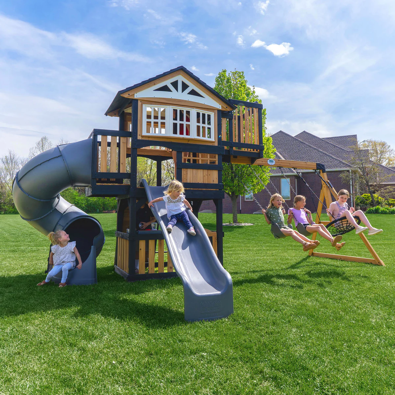 Wooden Climbing Frame Backyard Small Slide