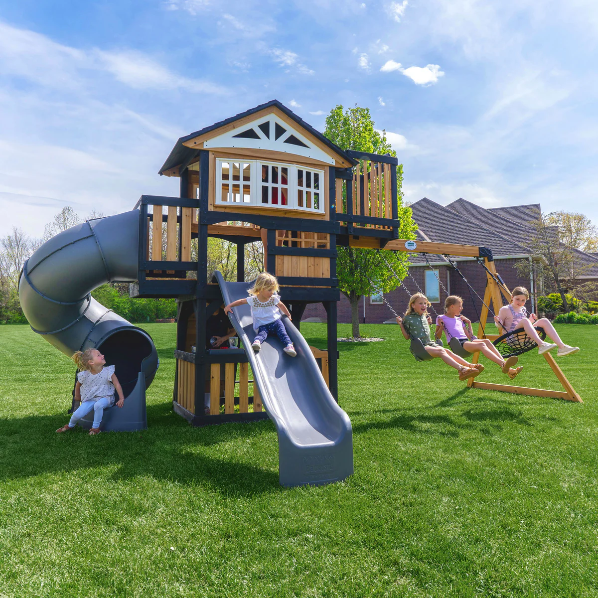 Children Magic Carpet Swing Set Saucer Swing Jump Power Magic