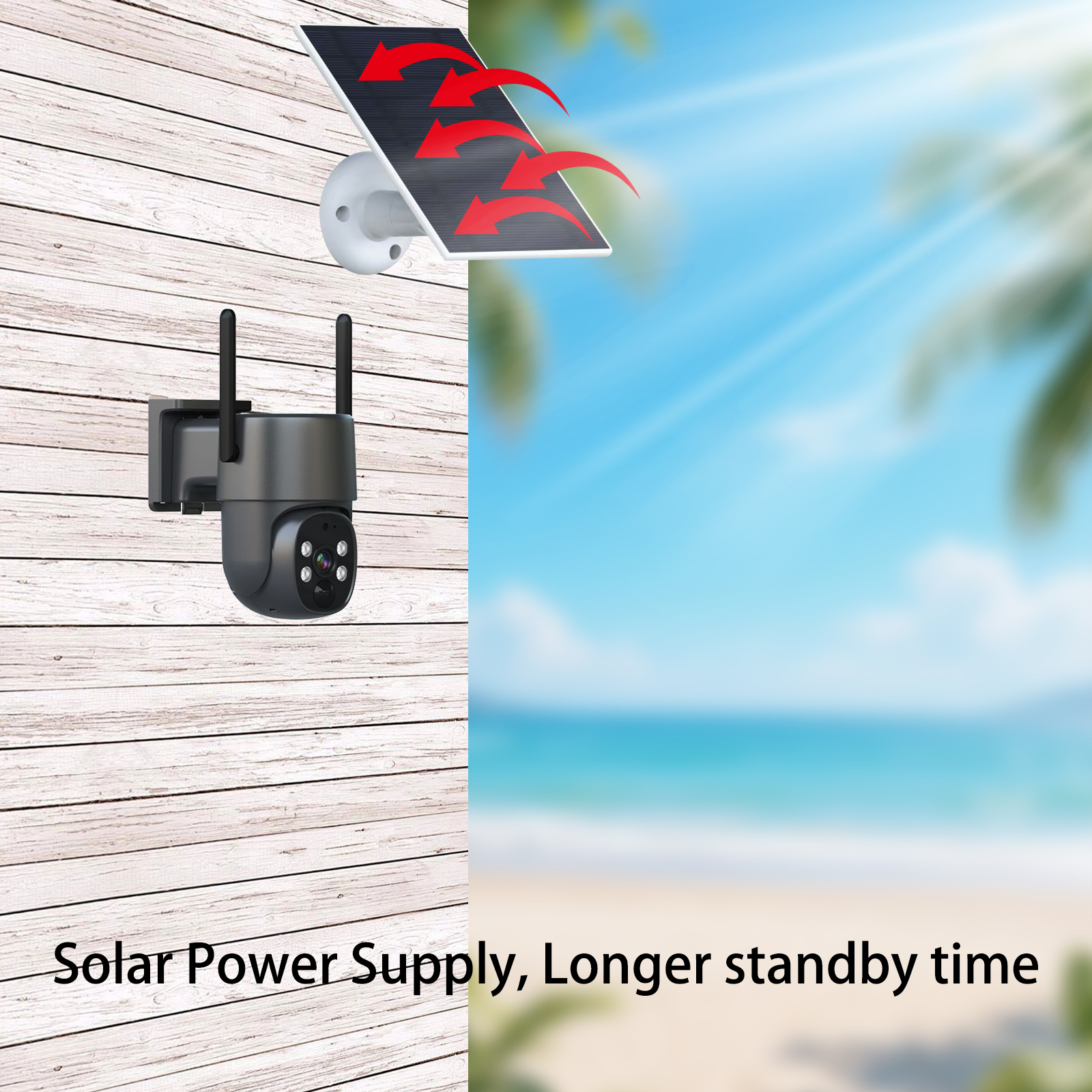 Smart Home HD Wireless CCTV Camera Indoor/Outdoor IP65 Waterproof 4G Remote Control Pan-Tilt Function Built-in Mic Solar Powered · image 2