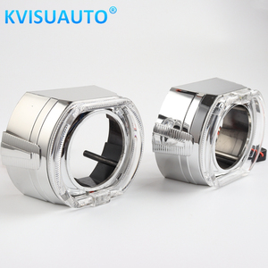 Carcasa de Proyector Bi-LED CQL KVISUAUTO de 2.5 y 3 Pulgadas, Plateada y Negra, con Ojos de Ángel LED para Lentes Bi-LED Aozoom - Product Image 1