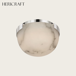 Factory Direct Alabaster Flush Mount Brass LED Wall <b>Sconce</b> for Bedroom Bathroom Hallway 110V USA Standard - Product Image 4