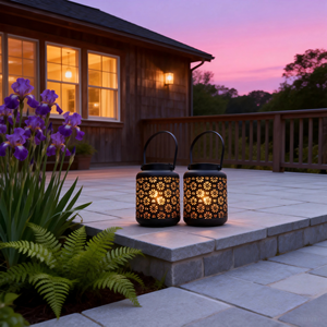 Linterna solar con batería para exteriores, fábrica de flores, patrón invertido, luces <span class=keywords><strong>solares</strong></span>, decoración de jardín, luz de patio - Product Image 6