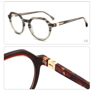 Monturas de gafas de acetato óptico alto, anteojos de lujo con lentes transparentes para hombres y mujeres, computadora Vintage, estilo <span class=keywords><strong>Johnny</strong></span> <span class=keywords><strong>Depp</strong></span> - Product Image 2