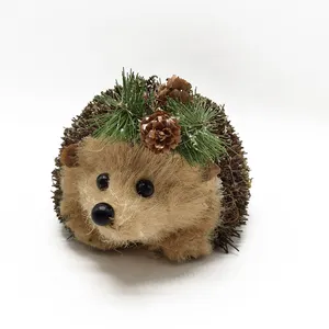 Christmas Decorations Indoor Animal Supplies Handmade Natural Material Rattan Hedgehog Decor