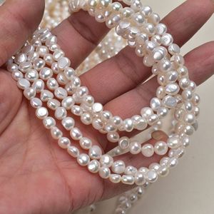 Nuevo Producto, Perlas de Agua Dulce Naturales Barrocas, Hechas a Mano, de 5-6 mm, Color Blanco Brillante, con Doble Cara Brillante, para Manualidades - Product Image 3