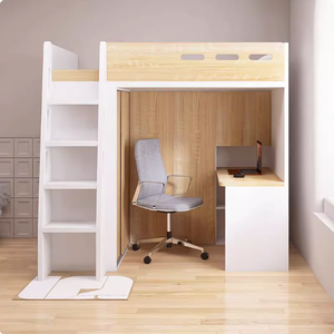 Letti <span class=keywords><strong>a</strong></span> Castello Moderni in Legno per Ragazzi, Arredamento per Camerette con Armadio e Scrivania Integrati - Product Image 5