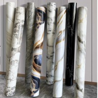 Papier peint autocollant en mousse IXPE à texture 3D, marbre, imperméable, doux, pour le revêtement mural du salon, du bureau, décoration