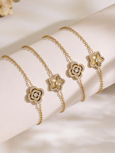 Nuevo Conjunto de Collar y Pulsera de Doble Capa con Trébol de Cuatro Hojas y Estrella de Cinco Puntas de Acero Inoxidable de Lujo de Moda para Mujer - Product Image 6