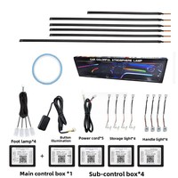 Luz Ambiental para Auto, 18 en 1, Tira de Luz Decorativa LED Acrílica Oculta, 256 Colores, 12V 5W