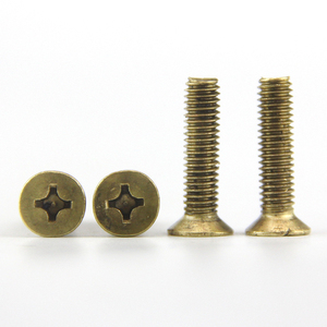 M2 M2.5 <b>M6</b> Brass Countersunk Head <b>Screws</b> Flat Phillips Head Machine Bolts Fasteners - Product Image 4