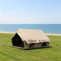 Tente de camping familiale grand format 3mx4mx0.9mx2.1m kaki, résistante au vent quatre saisons, imperméable, à couche unique, gonflage rapide, en PU