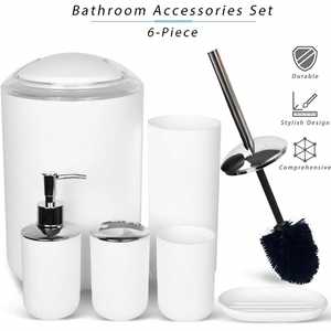 Juego <span class=keywords><strong>de</strong></span> accesorios <span class=keywords><strong>de</strong></span> baño <span class=keywords><strong>de</strong></span> plástico <span class=keywords><strong>de</strong></span> 6 piezas <span class=keywords><strong>de</strong></span> <span class=keywords><strong>lujo</strong></span>, salida <span class=keywords><strong>de</strong></span> fábrica, incluye taza <span class=keywords><strong>de</strong></span> cepillo <span class=keywords><strong>de</strong></span> dientes, dispensador <span class=keywords><strong>de</strong></span> jabón, baño, artículos sanitarios, Suite - Product Image 5