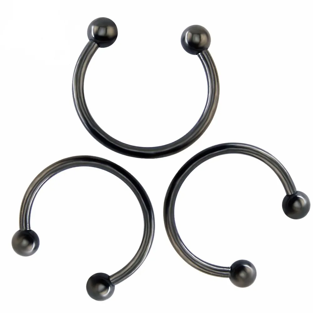 16G Surgical Steel Nose Septum Horseshoe Hoop Earring Eyebrow Tragus Lip Piercing Ring Balls 6-12mm body piercing products