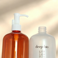 Botol Pompa Plastik PET OEM 500ml Kosong untuk Perawatan Kulit, Kosmetik, Sampo, Losion, Warna Amber, Buatan Cina Model 125