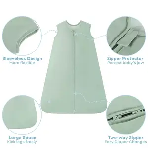 Baby Sleeping Bags Organic Winter Summer Wearable Blanket Warm Soft Interlock Custom 0.5-2.5 Tog Sleep Sack Muslin Sleeping Bag