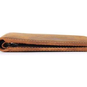 For Men's Full Grain Crazy Horse Leather Genuine Leather Slim Waterproof RFID Blocking Credit Purse Card Holder - Product Image 5