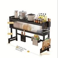 Égouttoir à vaisselle 2 niveaux en acier inoxydable grande capacité pour rangement de cuisine au-dessus de l'évier