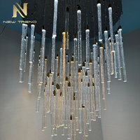 Lustre en acrylique personnalisé Hôtel Villa Escalier Décoration Cristal Suspension à LED