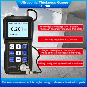 UT700 مقياس سمك بالموجات فوق الصوتية الشغل الرقمي فائق النحافة مع مسبار كريستال واحد عالي التردد - Product Image 2