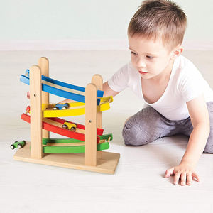 Rampa in legno per bambini giocattolo Mini Racer auto giocattolo educativo per bambini gioco di legno auto da corsa per bambini mobili colore del veicolo costruzione - Product Image 2