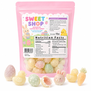 Wholesale Assorted <strong>Easter</strong> Egg Bunny Shape Liquid Jam Filled Wax Candy 12oz Bagged Fruity Chewable Wax Bottle <strong>Sweets</strong> - Product Image 1