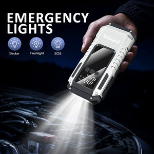 Avviatore di Emergenza per Auto e Moto, Power Bank <span class=keywords><strong>12V</strong></span> al <span class=keywords><strong>Litio</strong></span> con Pompa d'Aria e Gonfiatore Pneumatici, Corrente di Picco 2800A, Antiscintilla - Product Image 3