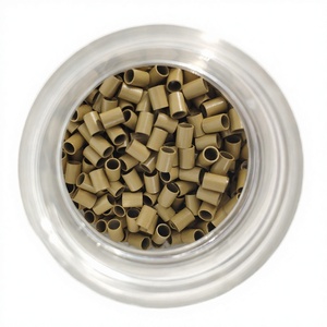 Perles de cuivre en gros pour extensions capillaires, micro-anneaux à maintien fort, 200 pièces en boîte, 3*2.4*4mm, outils pour extensions capillaires - Product Image 3