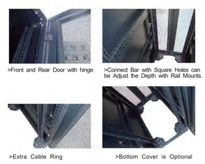 Rak Server kabinet jaringan pintu dapat dikunci kelas tinggi untuk peralatan telekomunikasi dengan pemuatan tinggi dalam stok - Product Image 3