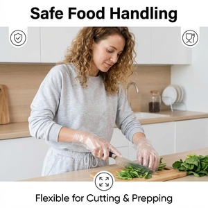 Kangle Disposable Embossed Lightweight Durable LDPE Gloves 500 Pieces Medium Thick Kitchen Cleaning Home Use Food Grade - Product Image 2