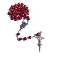 12 pièces de chapelets en bois parfumés aux pétales de rose rouge, croix du Pape Léon XIV, perles faites à la main, cadeaux d'anniversaire catholiques, boîtes religieuses pour la prière
