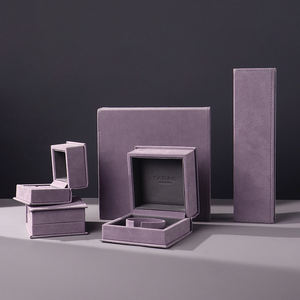 สร้อยคอไมโครไฟเบอร์สีม่วงคุณภาพดีทนทาน<span class=keywords><strong>ดี</strong></span>ไซน์สีทองประดับเพชรกล่องเครื่องประดับสำหรับงานแต่งงาน - Product Image 1