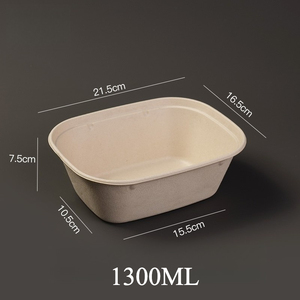 กล่องกระดาษคราฟท์ขนาด 1300 มล. สำหรับบรรจุอาหารแบบย่อยสลายได้ เป็นมิตรกับสิ่งแวดล้อม เหมาะสำหรับใส่ก๋วยเตี๋ยว ซุป สลัด อาหารแบบนำกลับบ้าน กล่องกระดาษเกรดอาหารสำหรับขายส่ง - Product Image 4