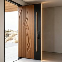 Porte d'entrée intelligente moderne de style américain en aluminium de haute qualité, porte blindée en acier pour la sécurité de la maison, porte pivotante pour maison