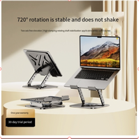 Support pour ordinateur portable transfrontalier, 360 °   Support de refroidissement pliable multifonctionnel, rotatif, réglable en hauteur, tout en métal, pour tablette