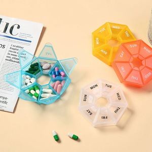 Organisateur de médicaments hebdomadaire coloré pour 7 jours, avec étui de voyage portable, boîte à pilules AM/PM (Lun-Sam) - Product Image 3